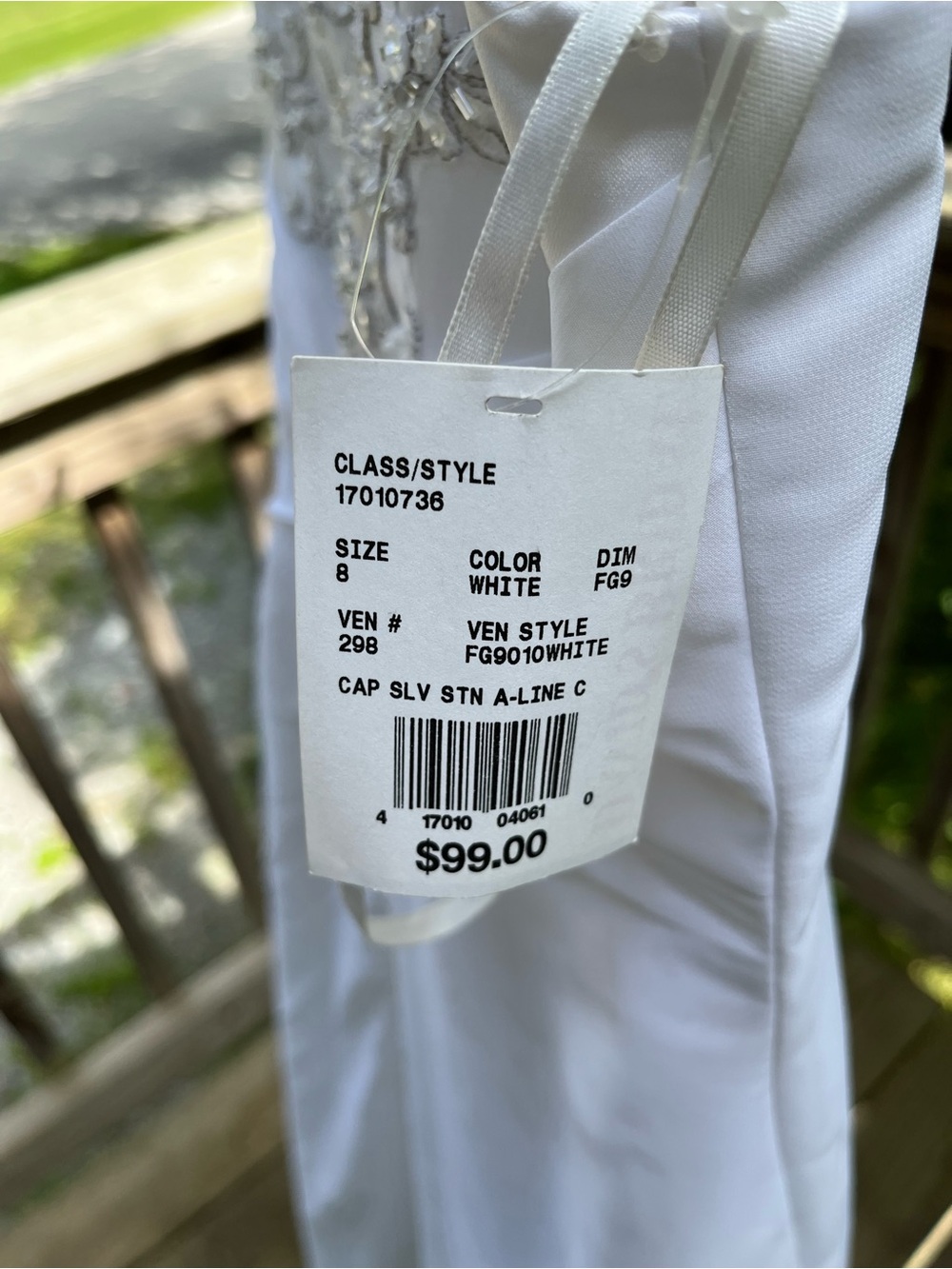 David's Bridal White Floral Lace Bodice Girls Formal Dress - Picture 4 of 6